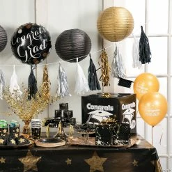 Cheap 😉 12" Solid Color Paper Lanterns - 6 Pc. 🌟 -Occasions Sales 12 gold hanging paper lanterns 6 pc 3 9165 a02