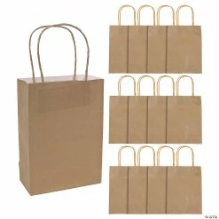 New 😍 6 1/2" x 9" Medium Kraft Paper Gift Bags - 12 Pc. 😀