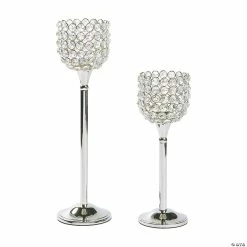 Best Pirce 😉 Acrylic Crystal Bead Pedestal Candle Holders - 2 Pc. ✨