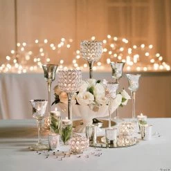 Best Pirce 😉 Acrylic Crystal Bead Pedestal Candle Holders - 2 Pc. ✨ -Occasions Sales acrylic crystal bead pedestal candle holders 2 pc 13781170 a02