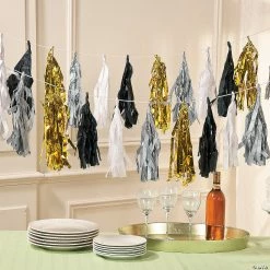 Deals 👏 Black & White Tassel Garland 💯 -Occasions Sales black and white tassel garland13668823 a02