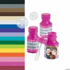 Deals ⭐ Custom Photo Hexagon Mini Bubble Bottles - 48 Pc. 🎁