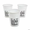 Best Sale 💯 Eat Drink & Be Married Typography White Plastic Cups - 50 Ct. 💯 -Occasions Sales eat drink and be married typography white plastic cups 50 ct 13697917