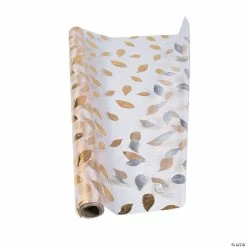 Promo ⌛ Gold & Silver Reversible Foil Leaf Fabric Roll 👍