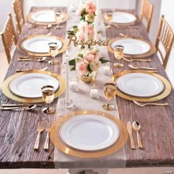 Outlet 🔔 Gold Diamond Rim Clear Chargers - 12 Ct. 🔥 -Occasions Sales gold diamond rim clear chargers 12 ct 13745697 a03