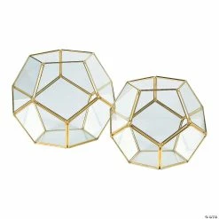 Deals ๐ Gold Geometric Terrarium Candle Holders - 2 Pc. โ๏ธ