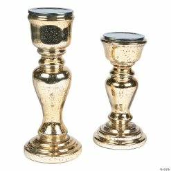 Coupon 🔔 Gold Mercury Candle Holder Set - 2 Pc. 👍