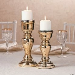 Coupon 🔔 Gold Mercury Candle Holder Set - 2 Pc. 👍 -Occasions Sales gold mercury candle holder set 2 pc 13760703 a02