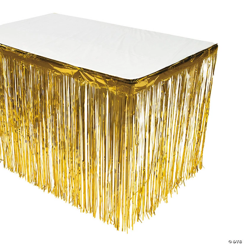 Discount ๐ Metallic Fringe Plastic Table ๐ Skirt โญ 3 Discount ๐ Metallic Fringe Plastic Table ๐ Skirt โญ