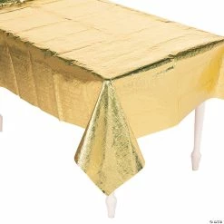 Coupon 🔔 Gold Metallic Plastic Tablecloth 👏