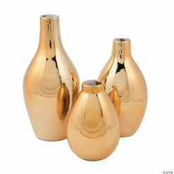 Flash Sale ๐ Gold Metallic Vase Set - 3 Pc. ๐