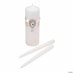 Budget 👍 Lillian Rose™ Ivory Jeweled Unity Candle Set 🤩