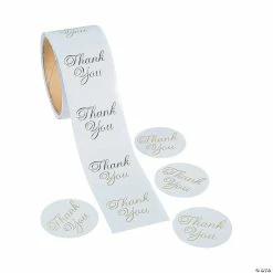 Promo ⌛ Metallic Gold Foil Thank You Stickers - 100 Pc. 🎉