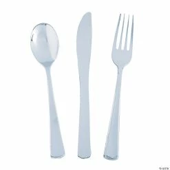 Discount 🎁 Premium Metallic Plastic Cutlery - 24 Ct. 🥰