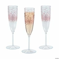 Top 10 👍 Premium Plastic Rose Gold Dot Champagne Flutes - 25 Ct. ⌛