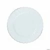 Cheapest 🥰 Premium White Elegance Plastic Dessert Plates with Silver Trim - 25 Ct. ⭐ -Occasions Sales premium white elegance plastic dessert plates with silver trim 25 ct 13754007