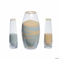 Occasions Sales -Occasions Sales sand ceremony cylinders with gold trim 3 pc 13752063 a01