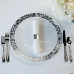 Wholesale 🌟 Silver Diamond Rim Chargers - 12 Pc. 👏 -Occasions Sales silver diamond rim chargers 12 pc 13745698 a02