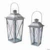 Outlet ⌛ Silver Metal Lanterns - 2 Pc. 🥰 -Occasions Sales silver metal lanterns 2 pc 13631241b