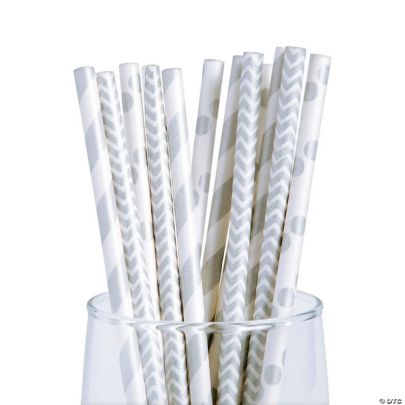 New π Silver Paper Straw Assortment - 72 Pc. 𧨠3 New π Silver Paper Straw Assortment - 72 Pc. π§¨
