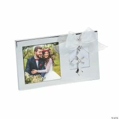 Outlet 🔥 Silver Picture Frame with Cross 😀
