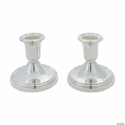 Promo ✨ Silvertone Taper Candle Holder Set - 2 Pc. 🛒