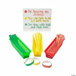 Budget 👍 Social Distance Self-Adhesive Paper Wristbands Kit - 300 Pc. 😍