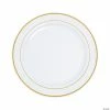 Deals 🔔 Premium White Plastic Dinner Plates with Metallic Trim - 25 Ct. 🤩 -Occasions Sales white plastic dinner plates with gold trim 25 ct 13738072