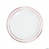 Deals 🤩 Premium White Plastic Dinner Plates with Metallic Trim - 25 Ct. 😍 -Occasions Sales white plastic dinner plates with rose gold trim 25 ct 13745678