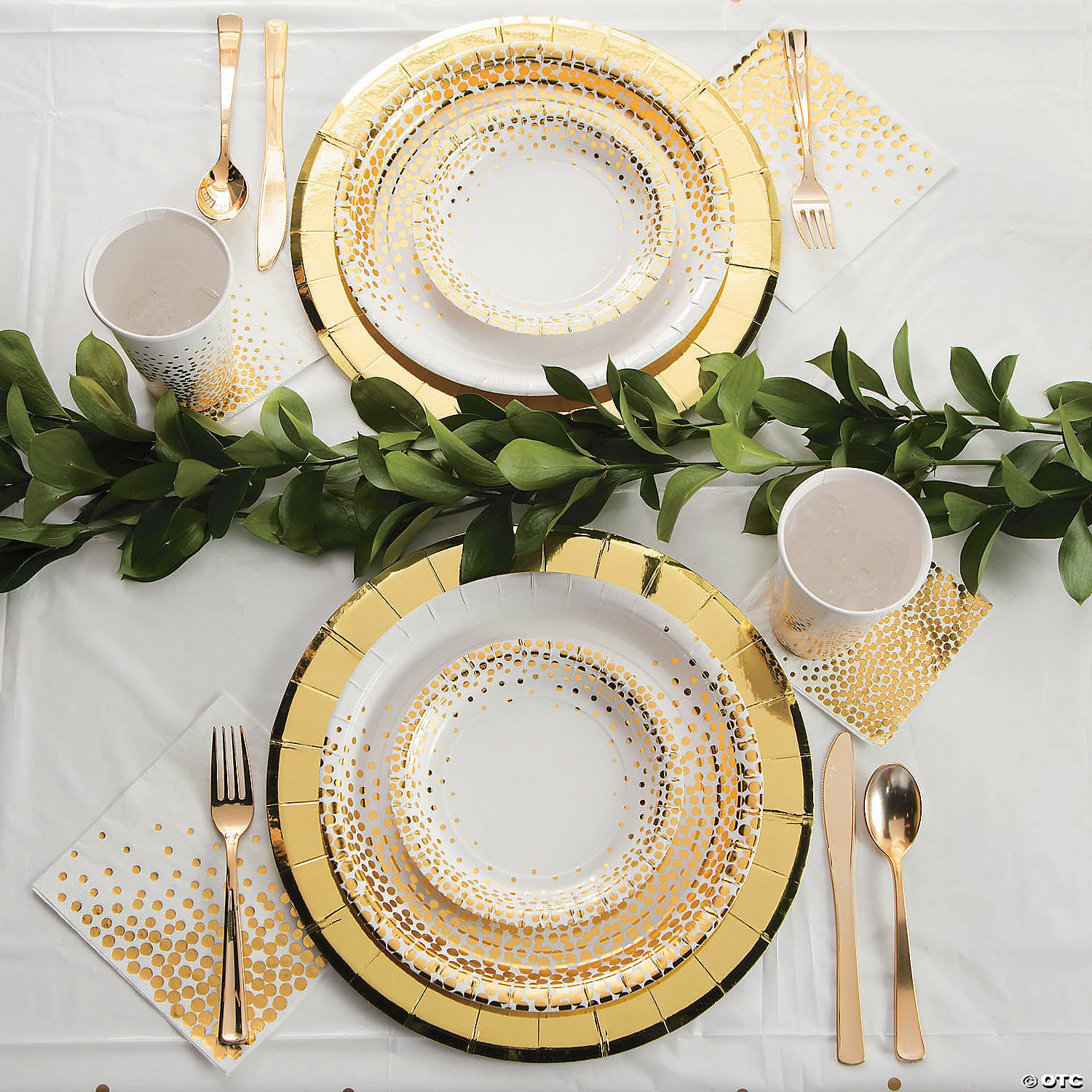 Deals ⭐ White with Gold Foil Dots Paper Dessert Plates - 8 Ct. ✔️ 4 Deals ⭐ White with Gold Foil Dots Paper Dessert Plates - 8 Ct. ✔️ - Image 2
